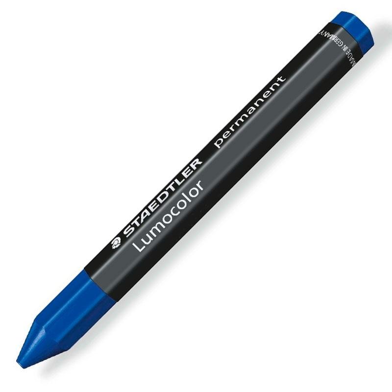 CAJA 12 CERAS PERMANENTES MARCAR STAEDTLER LUMOCOLOR OMNIGRAPH 236 COLOR AZUL