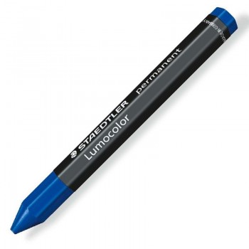 CAJA 12 CERAS PERMANENTES MARCAR STAEDTLER LUMOCOLOR OMNIGRAPH 236 COLOR AZUL