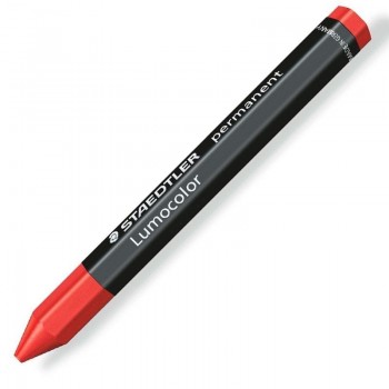 CAJA 12 CERAS PERMANENTES MARCAR STAEDTLER LUMOCOLOR OMNIGRAPH 236 COLOR ROJO