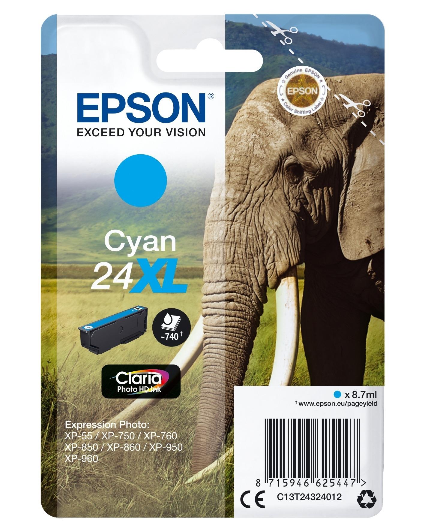 CARTUCHO EPSON 24XL CIAN C13T24324012