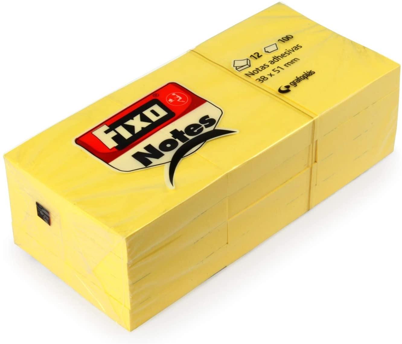 TACO BLOC 100 NOTAS ADHESIVAS FIXO 38X51 COLOR AMARILLO