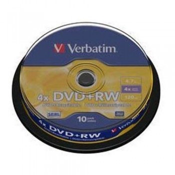 TARRINA 10 DVD+RW 4,7 GB 4X VERBATIM 43488
