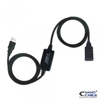 NANOCABLE - CABLE ALARGADOR USB 2.0 DE 10M PROLONGADOR CON AMPLIFICADOR CONEXIÓN A/M-A/H