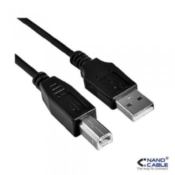 CABLE NANOCABLE USB 2.0 IMPRESORA TIPO A/M-B/M NEGRO - 3 METROS