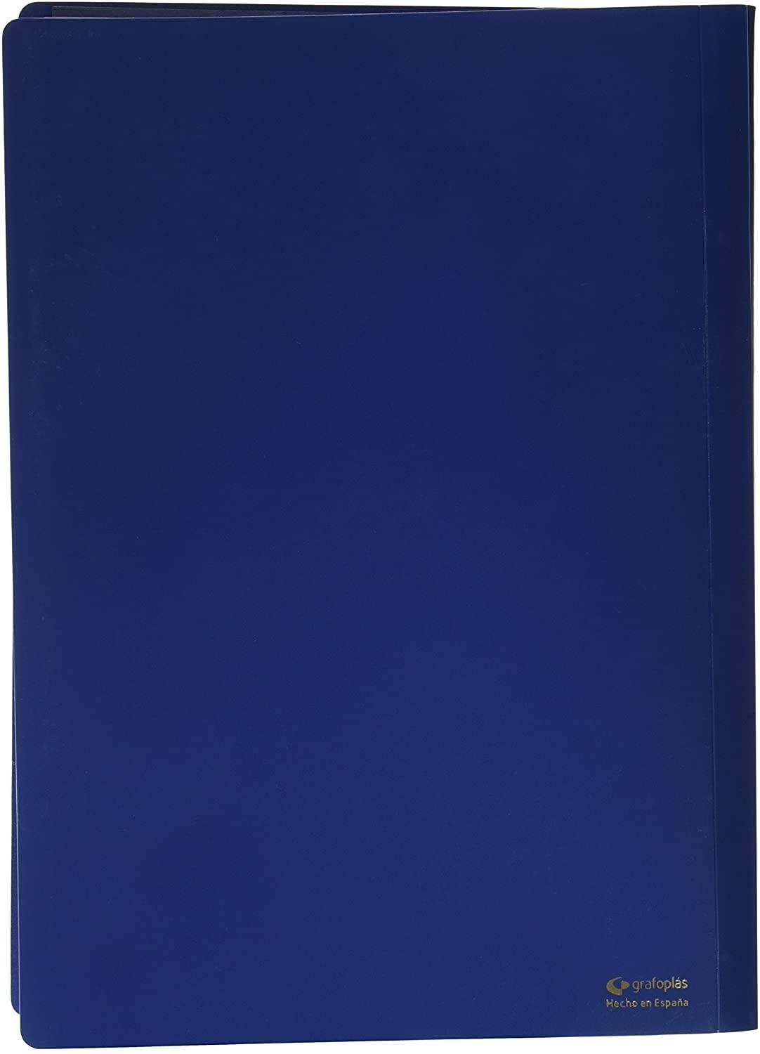 CARPETA 40 FUNDAS FOLIO GRAFOPLAS POLIPLAS OPACO COLOR AZUL