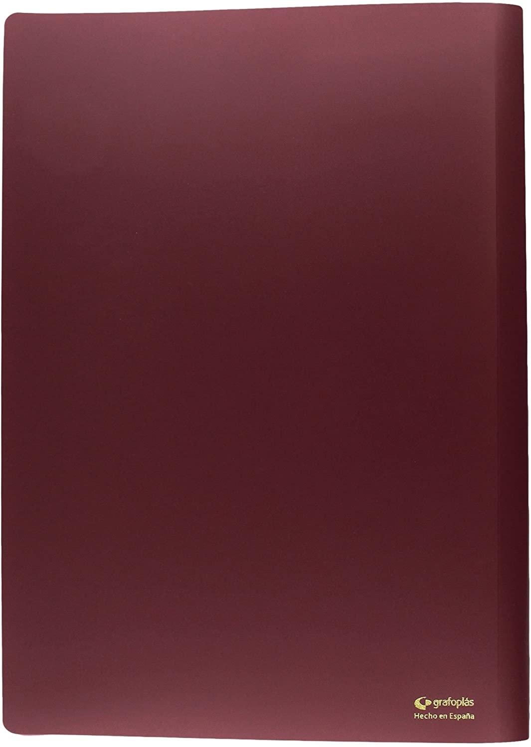 CARPETA 30 FUNDAS FOLIO GRAFOPLAS POLIPLAS OPACO COLOR GRANATE