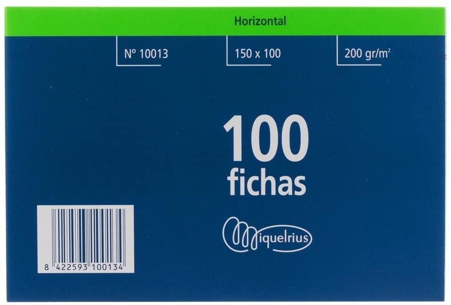 PAQUETE 100 FICHAS RAYADAS MIQUELRIUS Nº3 100X150MM