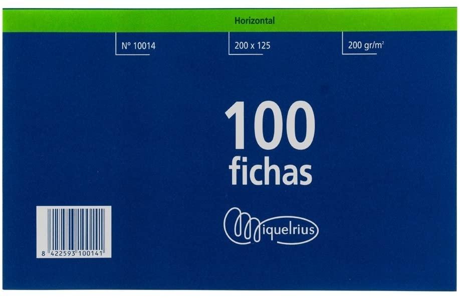 PAQUETE 100 FICHAS RAYADAS MIQUELRIUS Nº4 200X120 MM