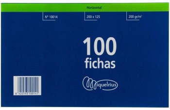PAQUETE 100 FICHAS RAYADAS MIQUELRIUS Nº4 200X120 MM