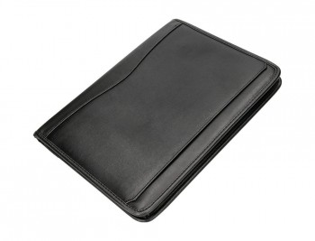 CARPETA PORTAFOLIOS Q-CONNECT CREMALLERA 4 ANILLAS 20 MM CON CALCULADORA CON BOLSA PARA MOVIL COLOR NEGRO 260X355 MM