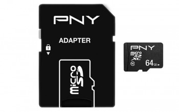 TARJETA MEMORIA MICROSD 64GB PNY PERFORMANCE PLUS + ADAPTADOR - CLASE 10