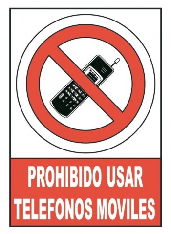 SEÑAL \cPROHIBIDO USAR TELEFONOS MOVILES\c EN PVC A4 210 X 297 MM ARCHIVO 2000