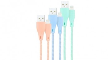 PACK 3 CABLES NANOCABLE MALLADOS LIGHTNING A USB A/M 1M ROSA VERDE Y AZUL