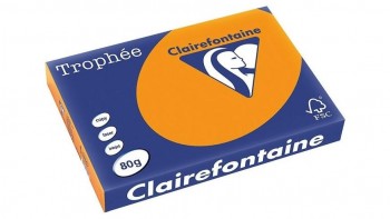 PAQUETE 500 HOJAS PAPEL TROPHEE CLAIREFONTAINE A3 INTENSO NARANJA VIVO