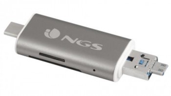 LECTOR DE TARJETAS 5 EN 1 NGS CON CONEXION USB 2.0, MICRO USB Y TYPE C