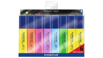 BLISTER 6 + 2 ROTULADORES FLUORESCENTES STAEDTLER TEXTSURFER CLASSIC 364 COLORES SURTIDOS