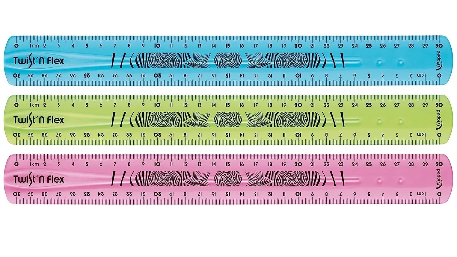 REGLA MAPED PLASTICO FLEXIBLE TWIST&FLEX DE 30 CM COLORES SURTIDOS