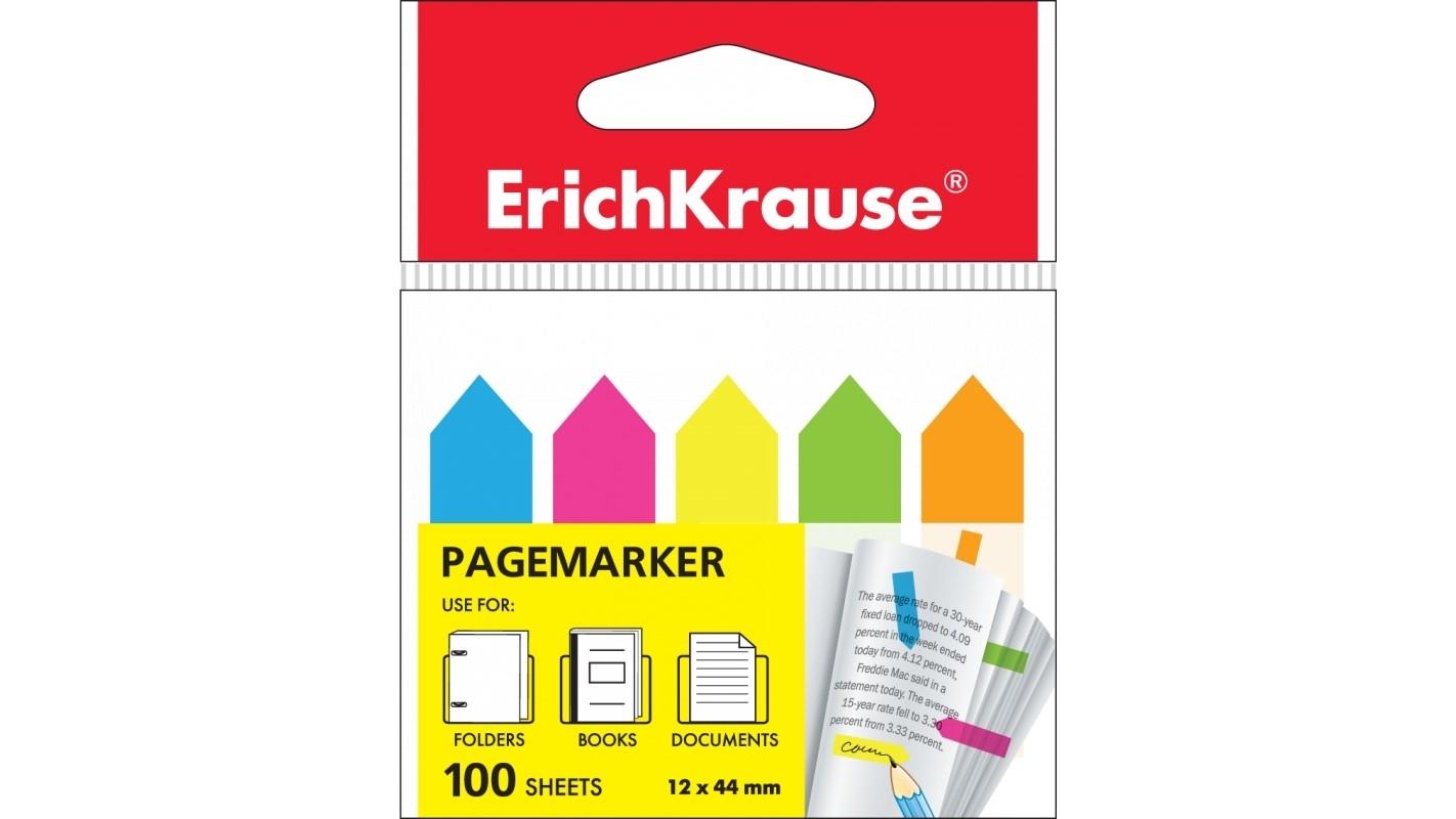 BLISTER 100 BANDERITAS SEÑALIZADORAS FLECHAS 12 X 44 MM ERICHKRAUSE 5 COLORES SURTIDOS