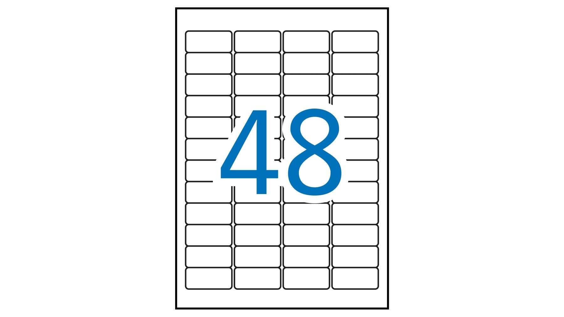PAQUETE 20 HOJAS ETIQUETAS BLANCAS POLIESTER APLI 45,7 X 21,2 CANTOS ROMOS RESISTENTES INTEMPERIE RF 12112