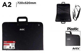 CARTERA PORTADOCUMENTOS ARTIX DIN A2 594X42MM CON ASA Y CREMALLERA COLOR NEGRO