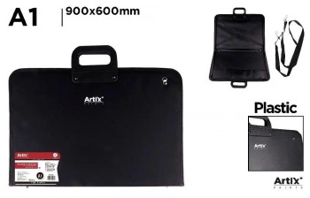 CARTERA PORTADOCUMENTOS ARTIX DIN A1 841X594MM CON ASA Y CREMALLERA COLOR NEGRO