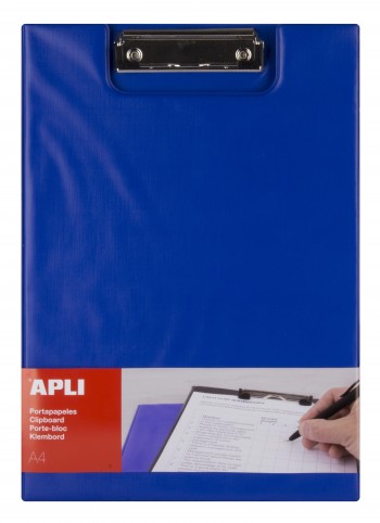 CARPETA PORTANOTAS POLIPROPILENO CON PINZA DIN A4 APLI COLOR AZUL