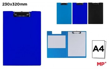 CARPETA PORTANOTAS PVC CON PINZA DIN A4 MP COLORES SURTIDOS