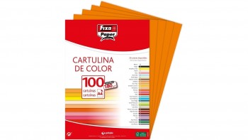 PAQUETE 100 CARTULINAS A-4 NARANJA 180G/M2 GRAFOPLAS