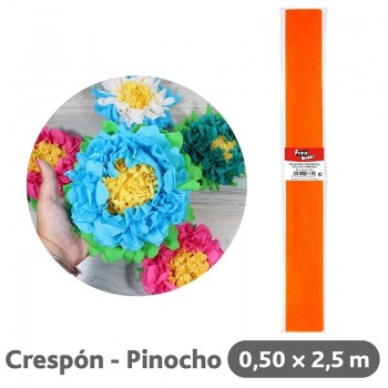 ROLLO PAPEL CRESPON FIXO KIDS 50 CM X 2.5M 35G/M2 COLOR NARANJA