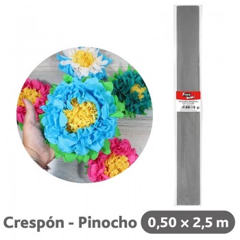 ROLLO PAPEL CRESPON FIXO KIDS 50 CM X 2.5M 35G/M2 COLOR GRIS