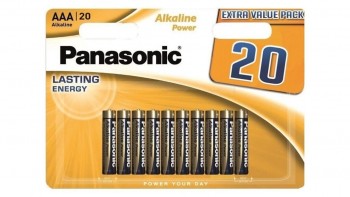 BLISTER 20 PILAS ALCALINAS PANASONIC BRONZE LR03 AAA