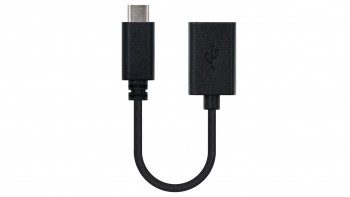 CABLE USB 2.0 NANOCABLE 3A MACHO - HEMBRA USB-C / M USB-A / H 15CM NEGRO OTG (ON THE GO)