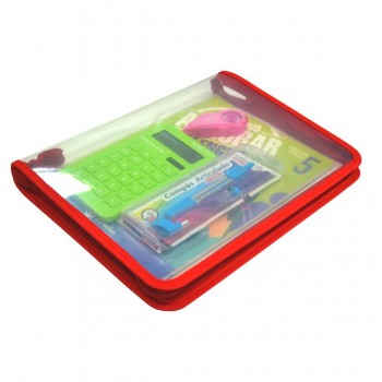 CARPETA POLIPROPILENO CON CREMALLERA ZIPPER OFFICE BOX A4+ COLOR ROJO