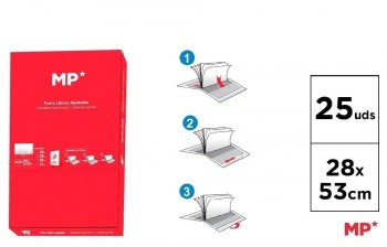 PACK 25 FORRALIBROS MP 28 X 53 CM CON SOLAPA AJUSTABLE ADHESIVA