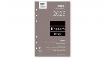 RECAMBIO AGENDA DE ANILLAS FINOCAM ANUAL OPEN R598 DIA PAGINA 2025 CASTELLANO