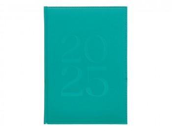 AGENDA ENCUADERNADA LIDERPAPEL CRETA 170X240 MM 2025 DIA PAGINA COLOR TURQUESA PAPEL 70 GR