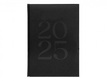 AGENDA ENCUADERNADA LIDERPAPEL CRETA 170X240 MM 2025 DIA PAGINA COLOR NEGRO PAPEL 70 GR