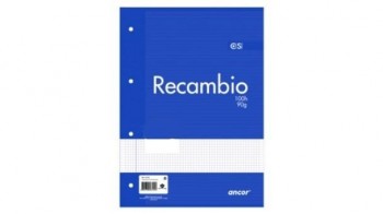 RECAMBIO ANCOR A4 100 HOJAS 90 GRS LISO 4 TALADROS