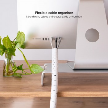 ORGANIZADOR DE CABLES FLEXIBLE NANOCABLE 1M 25MM COLOR BLANCO