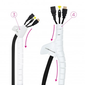 ORGANIZADOR DE CABLES FLEXIBLE NANOCABLE 3M 25MM COLOR BLANCO