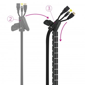 ORGANIZADOR DE CABLES FLEXIBLE NANOCABLE 1M 25MM COLOR NEGRO