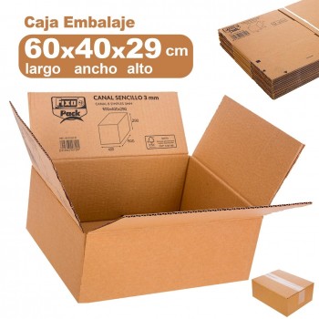 CAJA PARA EMBALAR FIXOPACK AMERICANA MEDIDAS 600X400X290 MM