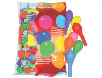 BOLSA 100 GLOBOS 100% LATEX BIODEGRADABLE COLORES SURTIDOS