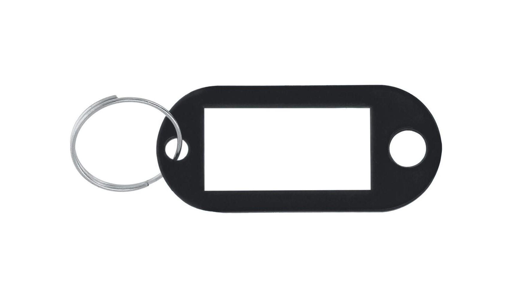 PACK 100 LLAVEROS PORTA ETIQUETAS PLASTICO WESTCOTT COLOR NEGRO