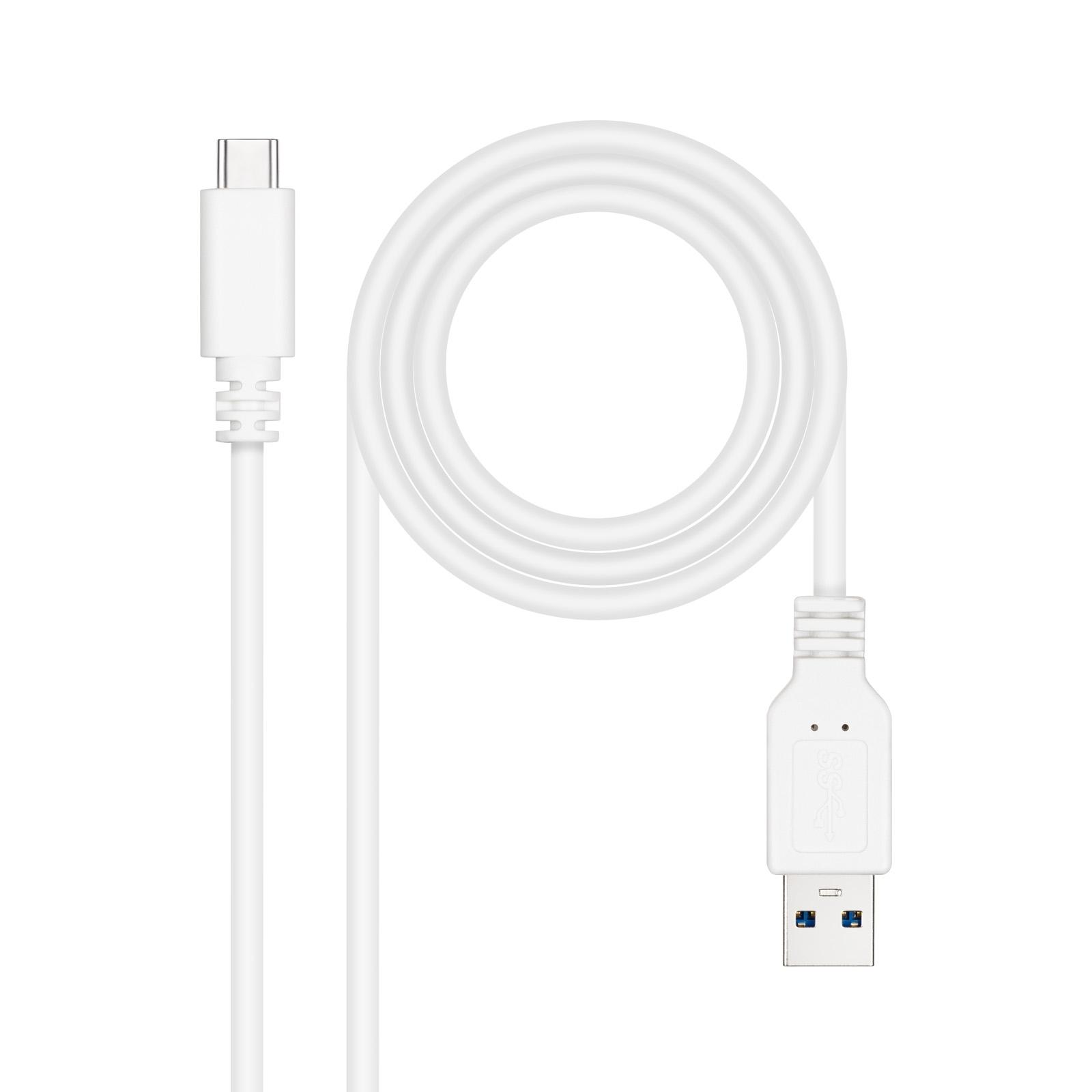 CABLE USB 3.1 GEN2 NANOCABLE DE USB C A USB A 3A 1M COLOR BLANCO