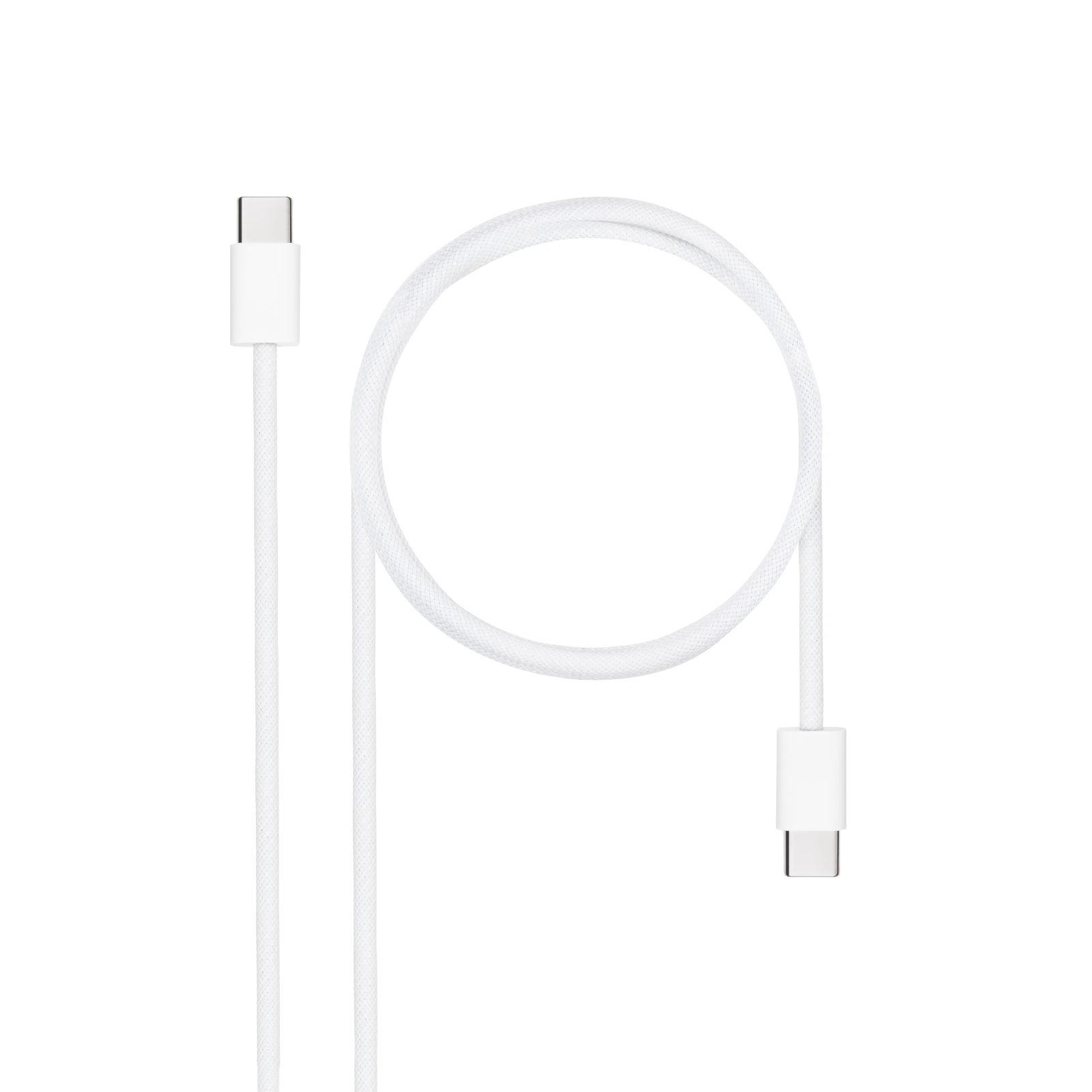 CABLE USB C 2.0 60W NANOCABLE DE USB C A USB C 1M COLOR BLANCO