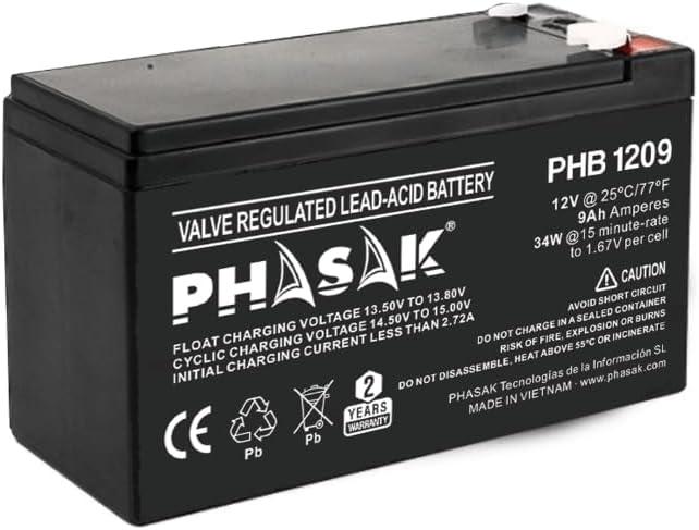 BATERIA PARA SAI PHASAK 12V / 9 AH SELLADA PLOMO-ACIDO ESTANDAR