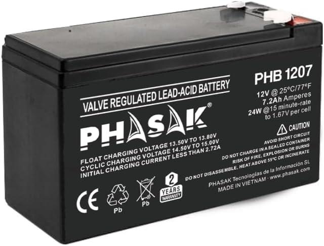 BATERIA PARA SAI PHASAK 12V / 7,2 AH SELLADA PLOMO-ACIDO ESTANDAR