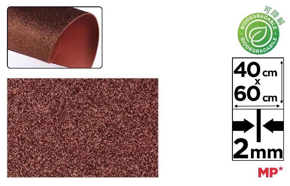 GOMA EVA CON PURPURINA BIODEGRADABLE MP 40X60CM ESPESOR 2MM COLOR MARRON OSCURO