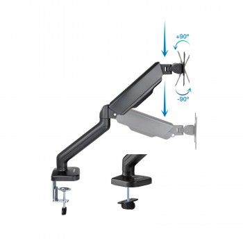 SOPORTE DE MESA TOOQ GIRATORIO E INCLINABLE 1 BRAZO PARA TV / MONITOR 9KG